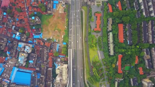 Gün Zaman Wuhan City Rating Hava Üstten Görünüm Çin — Stok video