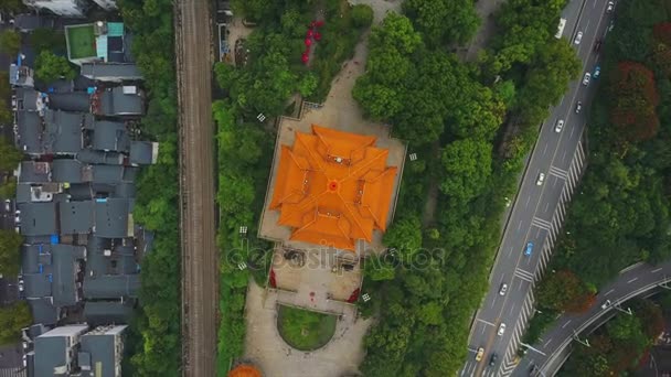 Dag Tijd Wuhan Stad Verkeer Luchtfoto Bovenaanzicht China — Stockvideo