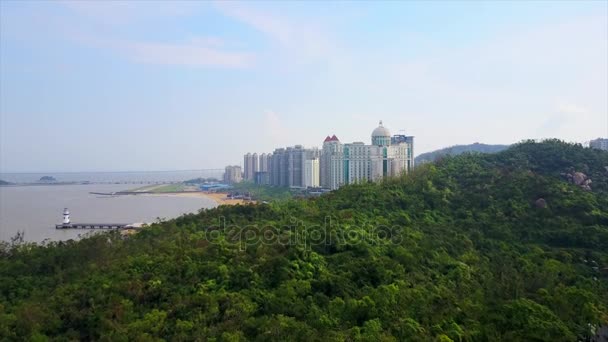 Zhuhai città panorama aereo — Video Stock