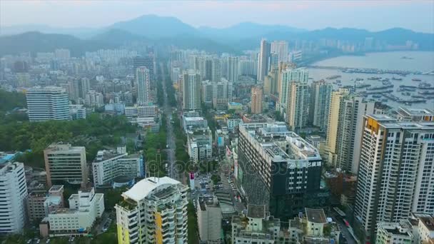 Zhuhai cityscape κυκλοφορίας Πανόραμα — Αρχείο Βίντεο