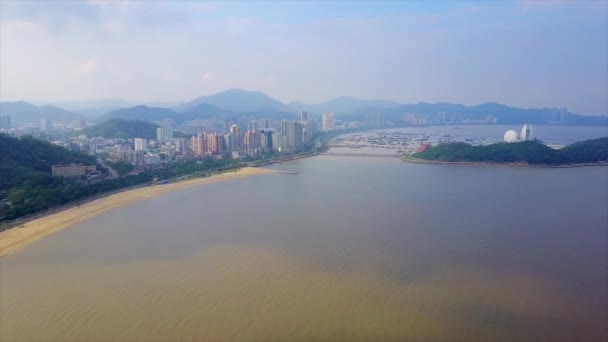 Vista aérea de la ciudad de zhuhai — Vídeos de Stock