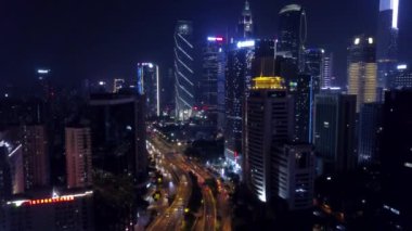 Guangzhou cityscape Rating hava panorama. 4 k görüntüleri Çin