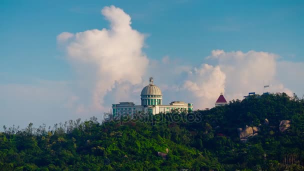 Сонячний День Zhuhai Міста Знаменитий Manhatton Hotel Panorama Топ Timelapse — стокове відео