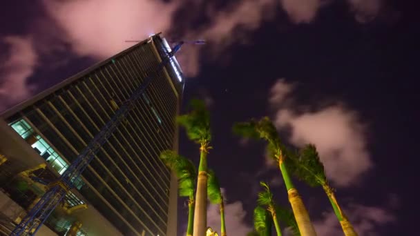 Китай ночное время освещены Чжухай городской трафик улице перекрестка воздушной панорамы 4k время перерыва — стоковое видео