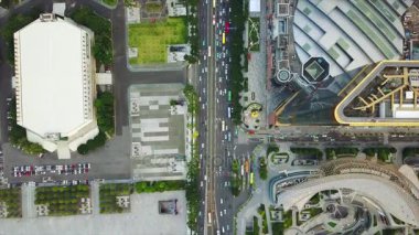 Gün zaman Guangzhou Rating cityscape hava panorama. 4 k timelapse görüntüleri Çin