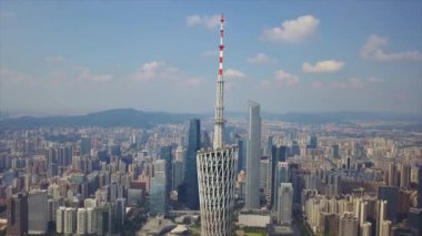 Guangzhou - Ocak 4: Guangzhou Canton Tv Kulesi, Guangzhou, Çin. Renkli gün zaman sahne Guangzhou Canton Tv astronomik ve Çin'deki en yüksek Kulesi gezi Kulesi