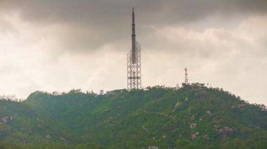 güneşli bir gün zhuhai şehir Panoraması 4k timelapse Çin