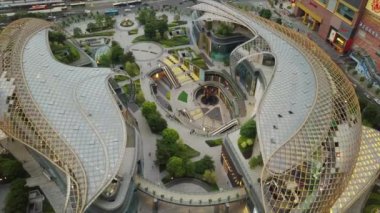 Gündüz vakti Guangzhou Endüstriyel Şehir Havası Panoraması. 4K Çin porseleni 