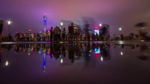 Night Time Traffic Streets Shanghai Timelapse Footage China — Stock Video