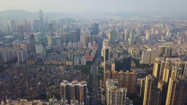 Jour Guangzhou Paysage Urbain Industriel Panorama Aérien Images Chine — Video