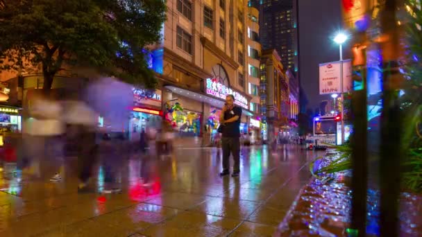Circulation Nocturne Dans Les Rues Shanghai Timelapse Images Chine — Video