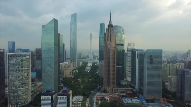 Dia Tempo Guangzhou Paisagem Urbana Industrial Panorama Aéreo Imagens China — Vídeo de Stock