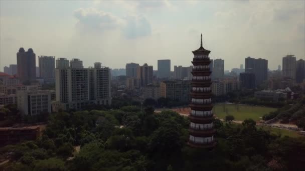 全天候广州工业城景观空中全景 4K镜头中国 — 图库视频影像