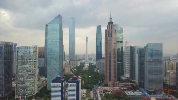 Ημέρα Ώρα Guangzhou Βιομηχανική Cityscape Εναέρια Πανόραμα Βίντεο Κίνα — Αρχείο Βίντεο