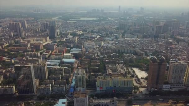 Dagtid Guangzhou Industristadsbild Antenn Panorama Film Porslin — Stockvideo