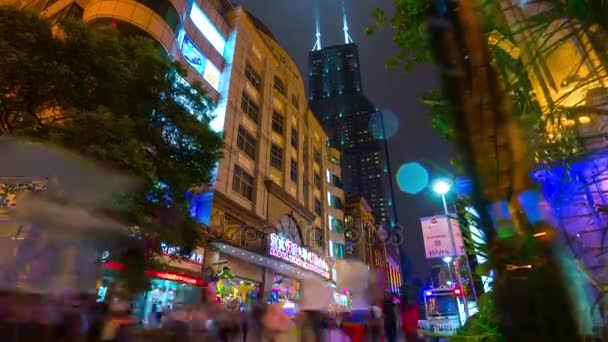 Circulation Nocturne Dans Les Rues Shanghai Timelapse Images Chine — Video