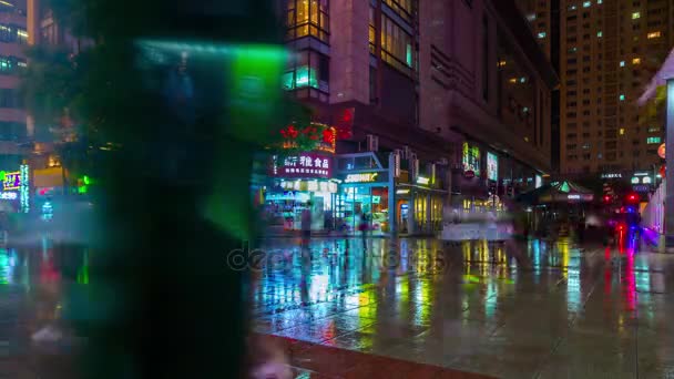 Gece Saat Trafik Şanghay Sokaklarında Timelapse Görüntüleri Çin — Stok video