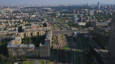 Moskova şehir manzarası trafik manzarası