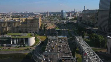 Moskova şehir manzarası trafik manzarası