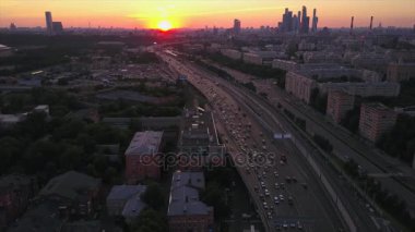 Moskova şehir manzarası trafik manzarası