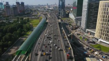 Moskova şehir manzarası trafik manzarası