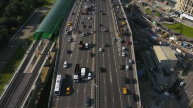 Moskova şehir manzarası trafik manzarası