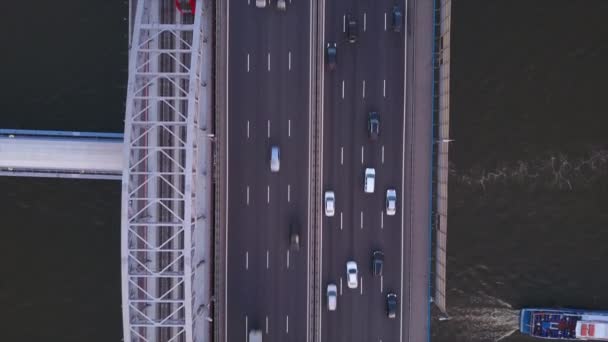 Moscow City Sunny Day Traffic Panorama Russia — Stock Video