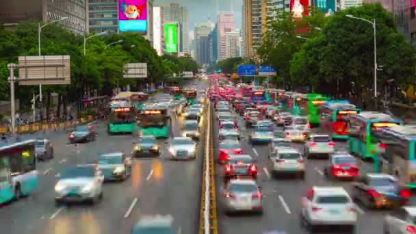 Shen Zhen Cityscape Lalu Lintas Timelapse Rekaman Panorama — Stok Video