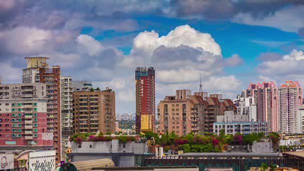 Shen Zhen Timelapse Stadsbilden Footage Dag Tid Panorama — Stockvideo