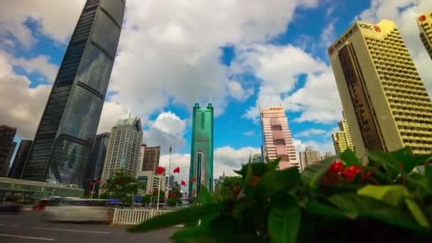 Shen Zhen Paisaje Urbano Tráfico Timelapse Metraje Panorama — Vídeo de stock