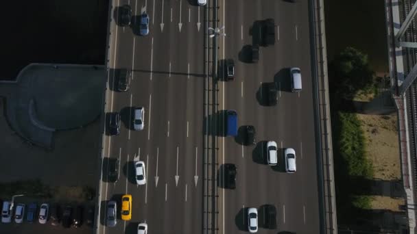 Moskou Stad Zonnige Dag Verkeer Panorama Rusland — Stockvideo