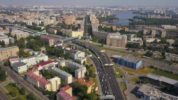 Moszkva Város Napos Forgalmi Oroszország Panoráma — Stock videók