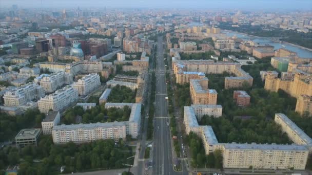 Moskova şehir manzarası trafik manzarası — Stok video