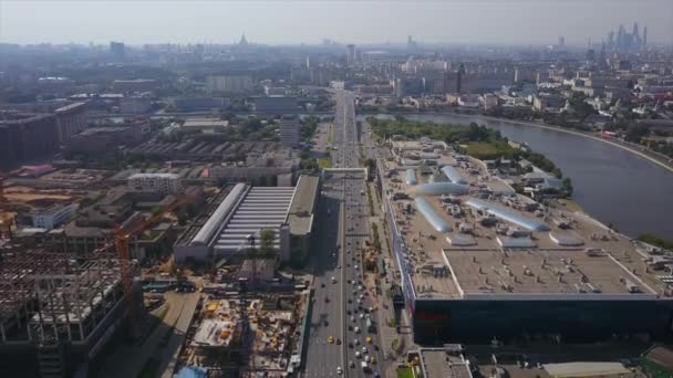 Paysage urbain moscou panorama de la circulation — Video