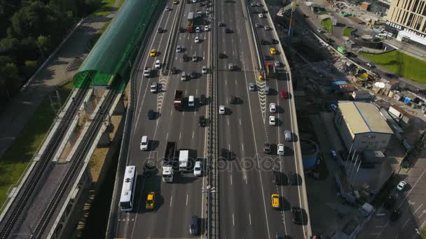 Moscow cityscape traffic panorama — Stock Video