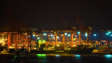 gün batımı gece aydınlatma şehir çalışma bağlantı noktası panorama 4 k zaman sukut yaklaşık Eylül 2017 shenzhen, Çin.