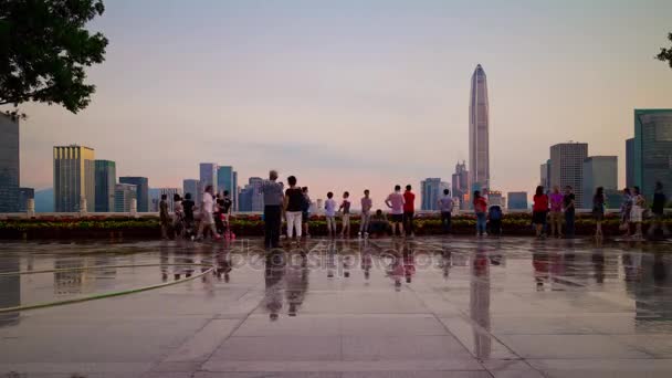 Шеньчжень Китай Грудня 2017 День Світло Переповненому Панорамний Вид Час — стокове відео