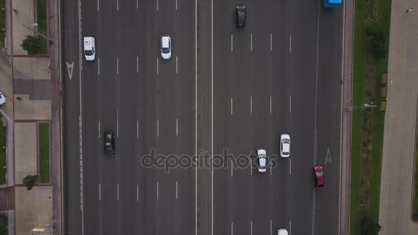 Falce Città Giornata Sole Panorama Del Traffico Russia — Video Stock