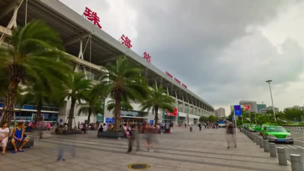広州都市の景観トラフィック空中パノラマ 映像中国 — ストック動画