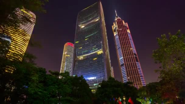 Νύχτα Guangzhou Βιομηχανική Cityscape Εναέρια Πανόραμα Βίντεο Κίνα — Αρχείο Βίντεο