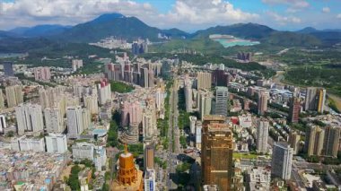 Shen Zhen cityscape görüntüleri gün zaman panorama