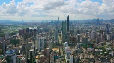 Shen Zhen cityscape görüntüleri gün zaman panorama