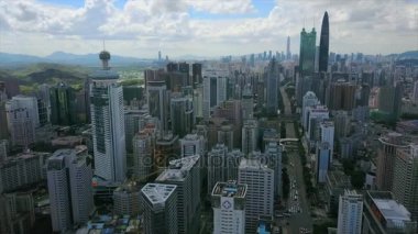 Shen Zhen cityscape görüntüleri gün zaman panorama
