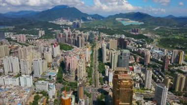 Shen Zhen cityscape görüntüleri gün zaman panorama