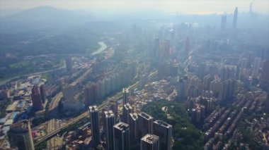Shen Zhen cityscape görüntüleri gün zaman panorama