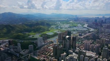 Shen Zhen cityscape görüntüleri gün zaman panorama