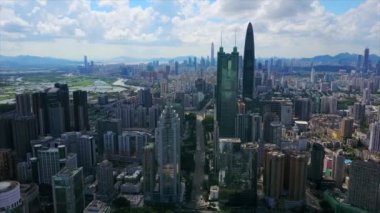 Shen Zhen cityscape görüntüleri gün zaman panorama