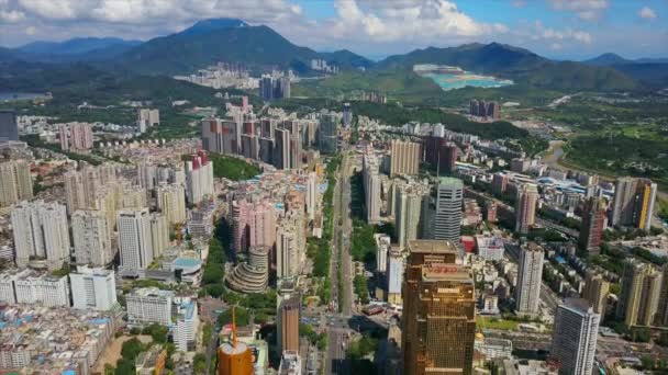 Shen Zhen Stadtbild Aufnahmen Tag Zeit Panorama — Stockvideo