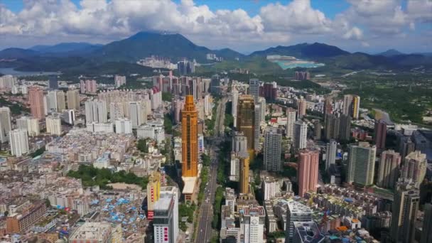 Shen Zhen Imágenes Del Paisaje Urbano Panorama Del Día — Vídeos de Stock