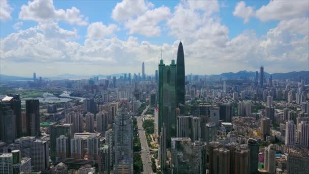 Shen Zhen Cityscape Görüntüleri Gün Zaman Panorama — Stok video